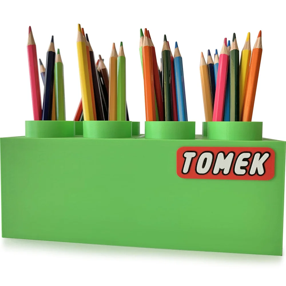 Large Crayon Holder Block - Desk Organizer for Kids