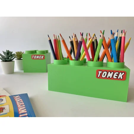 Large Crayon Holder Block - Desk Organizer for Kids