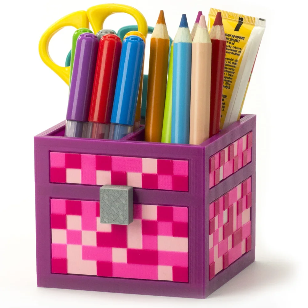 Organizer M for your desk in Minecraft style ECO Crayon Holder