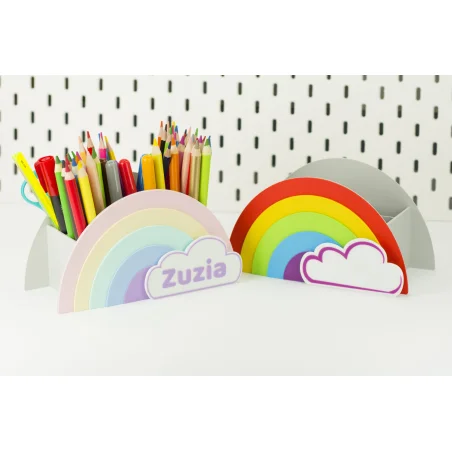 Rainbow Crayon Holder with Name BIO
