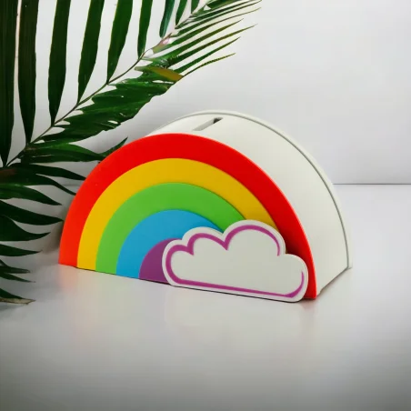 Rainbow Piggy Bank for Kids with Name BIO