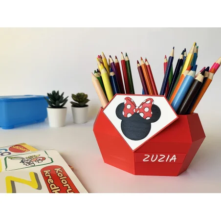 Duży organizer na kredki Changer wzory Przybornik na biurko dla dziecka