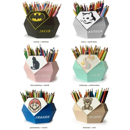 Large Crayon Holder Changer Patterns Desk Organizer for Kids