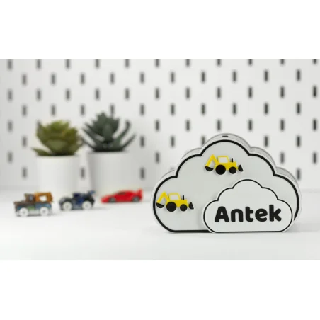 Cloud Piggy Bank for Kids with Name BIO