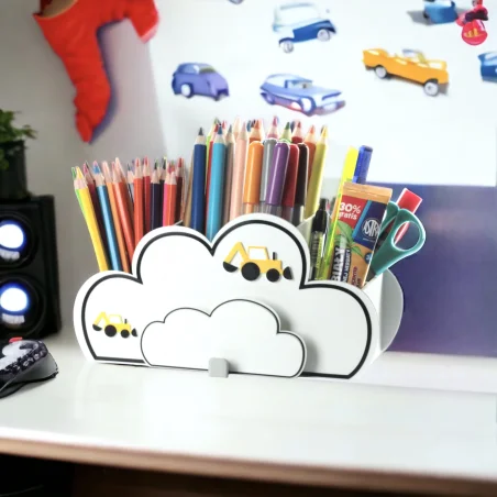 Cloud Crayon Holder with Name BIO Crayon Organizer