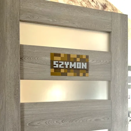 Wall/Door Sign in 3D Minecraft Style