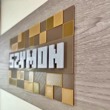Tabliczka na ścianę/drzwi w stylu Minecraft 3D