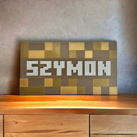 Tabliczka na ścianę/drzwi w stylu Minecraft 3D