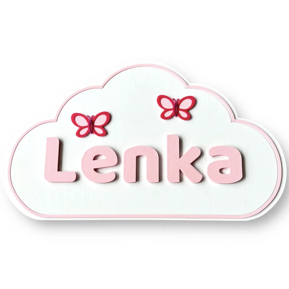 3D Cloud Name Plaque for Wall/Door