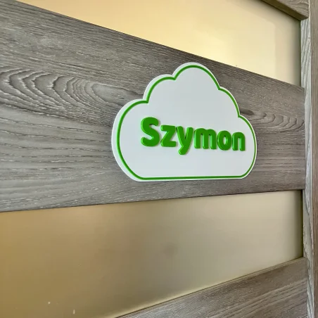 3D Cloud Name Plaque for Wall/Door