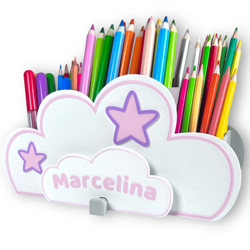Cloud Crayon Holder with Name BIO Crayon Organizer