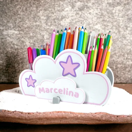 Cloud Crayon Holder with Name BIO Crayon Organizer