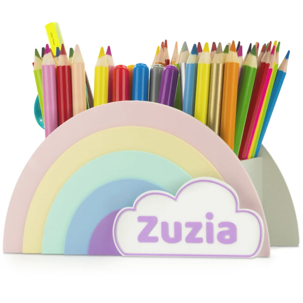 Rainbow Crayon Holder with Name BIO Crayon Organizer