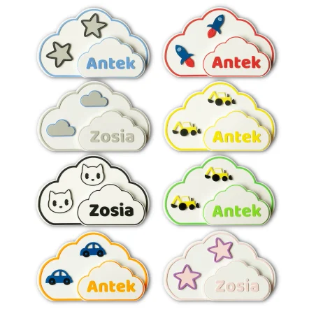 Cloud piggy bank for children with a name