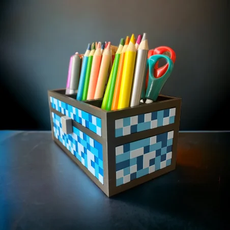 Organizer z imieniem na biurko w stylu Minecraft