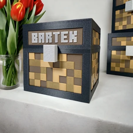 Pudełko XL z imieniem w stylu Minecraft EKO