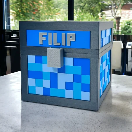 Pudełko XL z imieniem w stylu Minecraft EKO