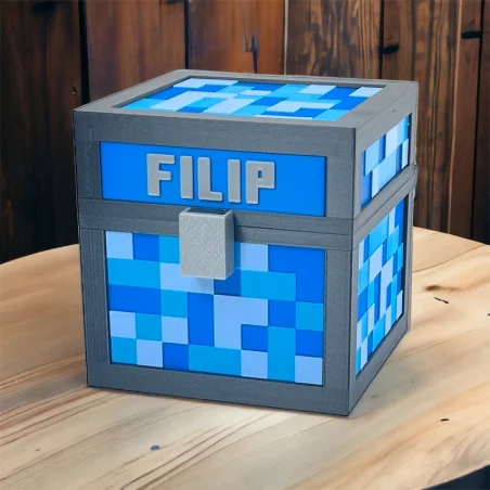 Pudełko XL z imieniem w stylu Minecraft EKO