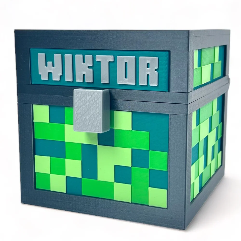 Pudełko XL z imieniem w stylu Minecraft EKO