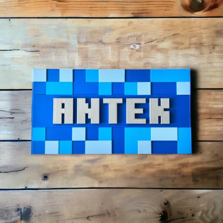 Tabliczka na ścianę/drzwi w stylu Minecraft 3D