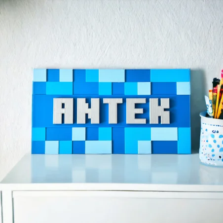Tabliczka na ścianę/drzwi w stylu Minecraft 3D