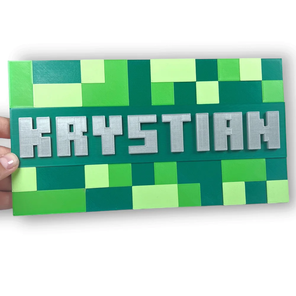 Wall/Door Sign in 3D Minecraft Style