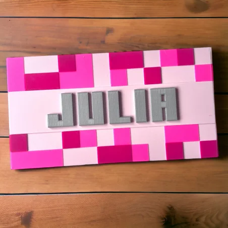 Tabliczka na ścianę/drzwi w stylu Minecraft 3D