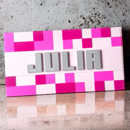 Wall/Door Sign in 3D Minecraft Style