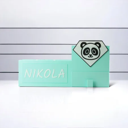 XL Desk Organizer with Drawer and Child's Name Crayon Holder