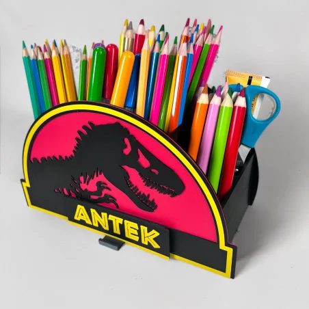 Organizer na biurko z imieniem w stylu Jurassic