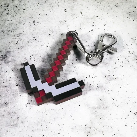 Brelok do kluczy dla dzieci Kilof Netherite 3D Pixele