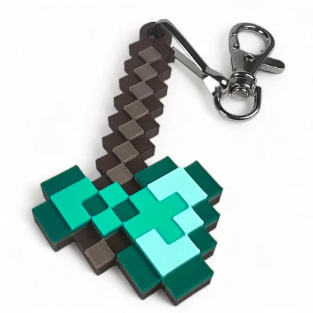 3D Axe Diamond Pixel Keychain for Kids