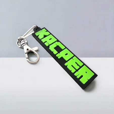 Keychain with Name in 3D Minecraft Style