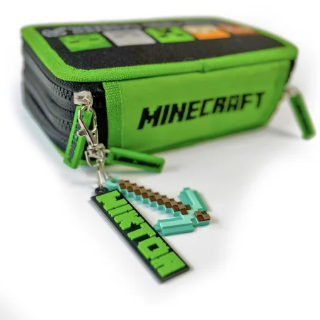 Keychain with Name in 3D Minecraft Style