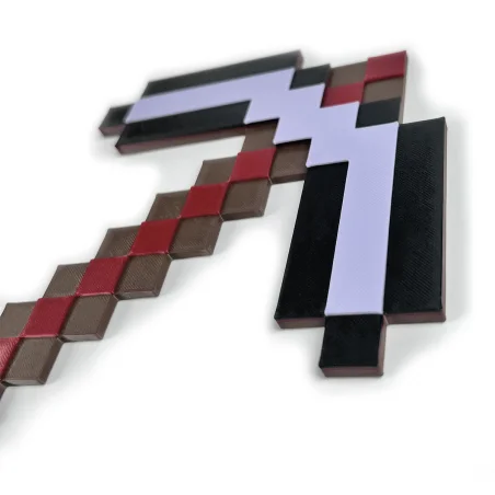 Naklejka na ścianę 3D pixele dekoracja dziecięcego pokoju Kilof Netherite