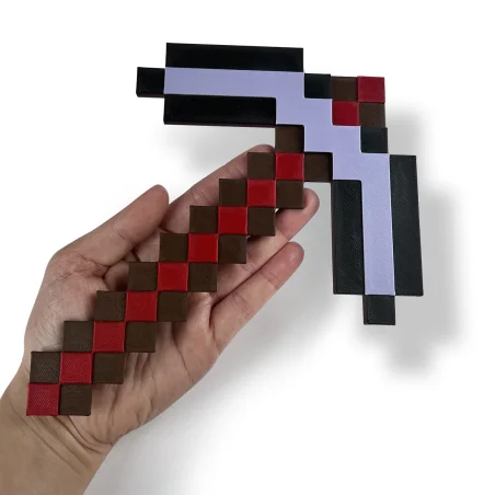 Naklejka na ścianę 3D pixele dekoracja dziecięcego pokoju Kilof Netherite