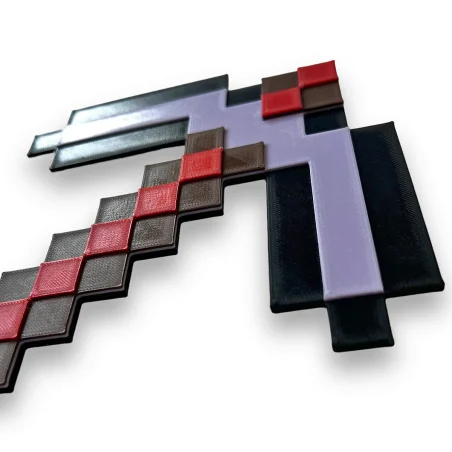 Naklejka na ścianę 3D pixele dekoracja dziecięcego pokoju Kilof Netherite