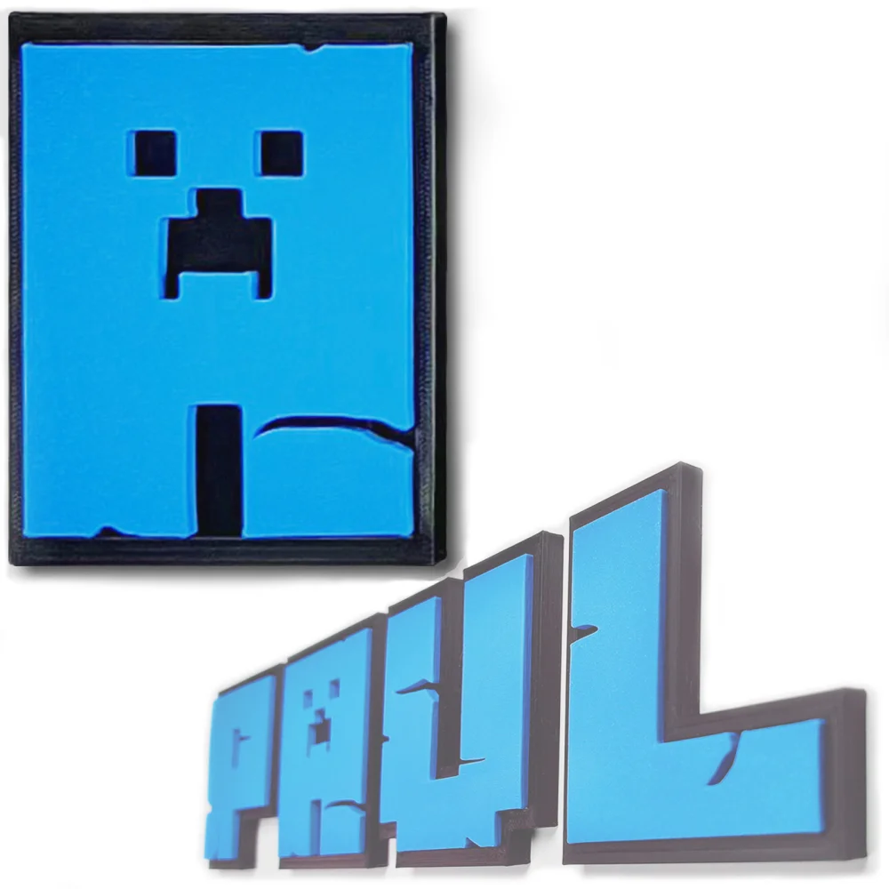 XL Letters for Wall/Door in 3D Minecraft Style
