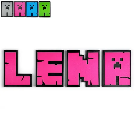 Litery XL na ścianę/drzwi w stylu Minecraft 3D