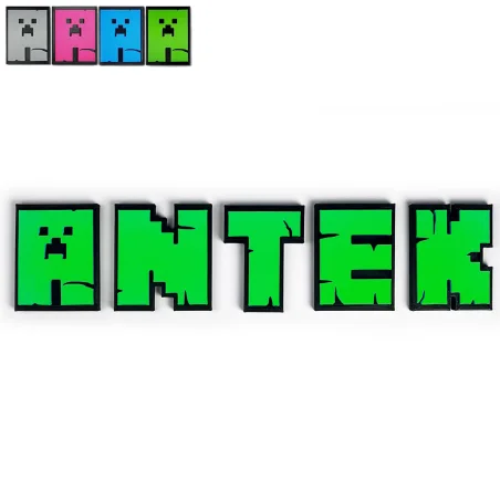 Litery XL na ścianę/drzwi w stylu Minecraft 3D