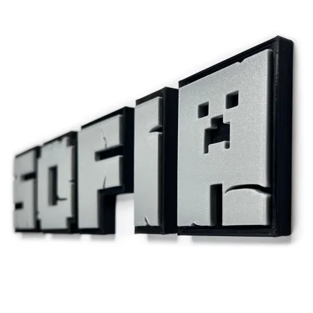 Letters L for wall/door in 3D Minecraft style