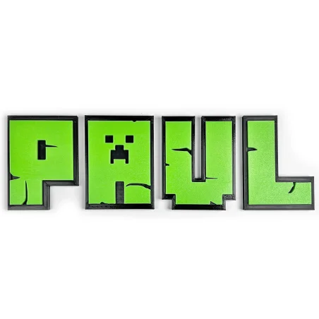 Litery L na ścianę/drzwi w stylu Minecraft 3D