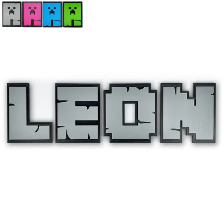 Litery XXL na ścianę/drzwi w stylu Minecraft 3D