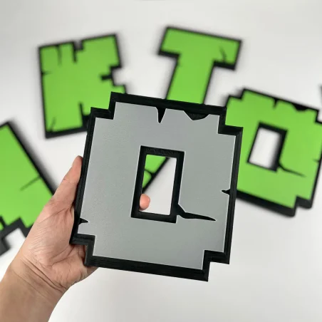 Litery XXL na ścianę/drzwi w stylu Minecraft 3D
