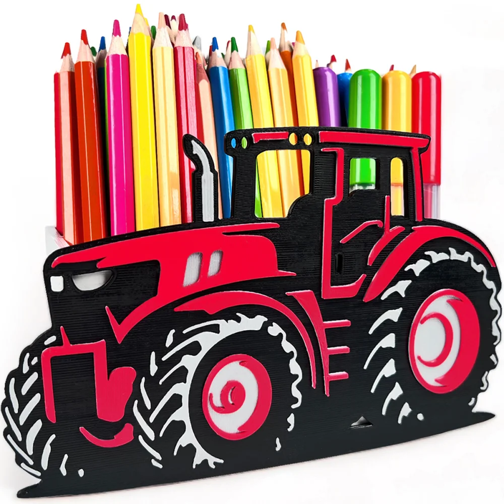 Desk Organizer with a Tractor Theme