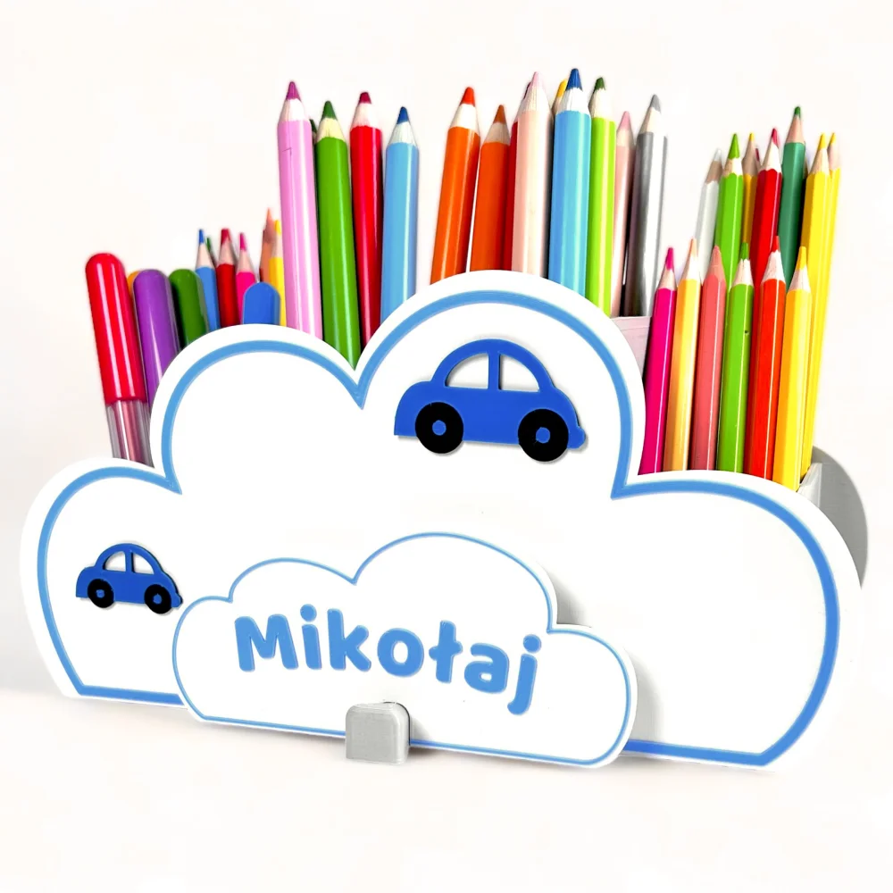Cloud Crayon Holder with Name BIO