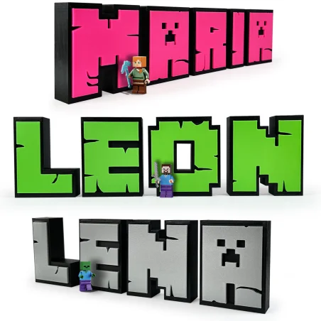 Literki stojące XL w stylu Minecraft