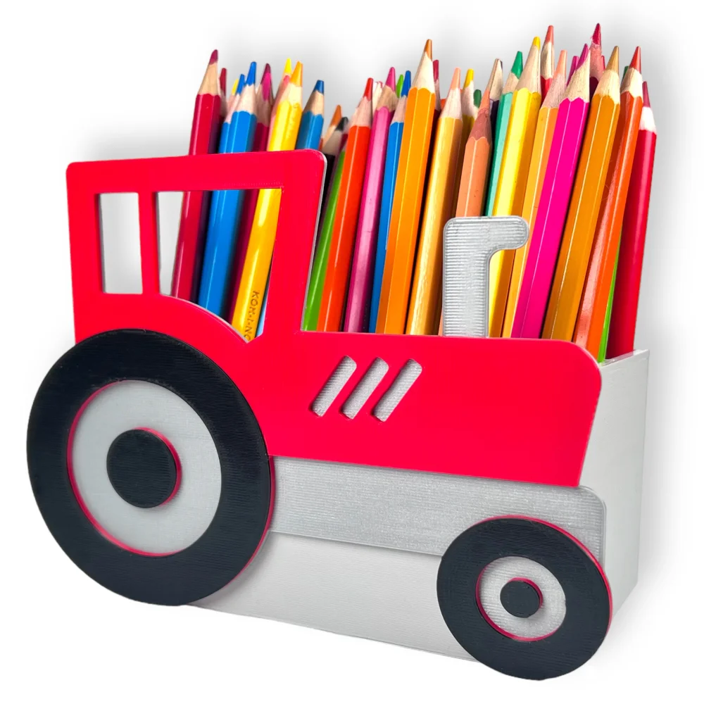 3D Tractor Desk Organizer - Crayon Holder