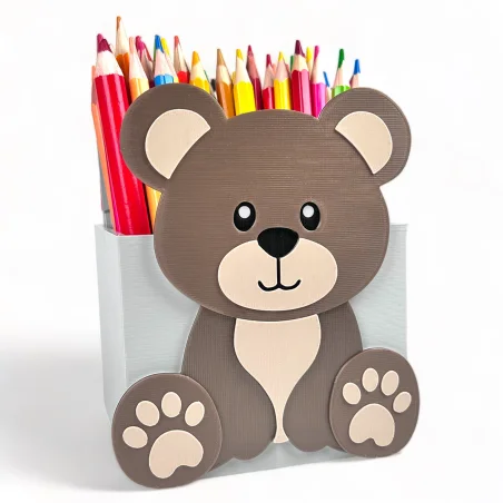 3D Desk Organizer with a Big Eco-Friendly Bear