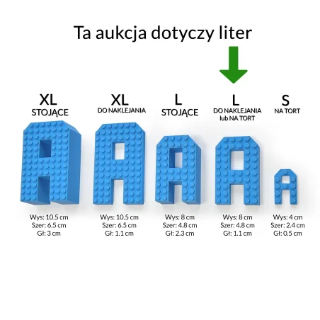 Literki na ścianę L w stylu klocków